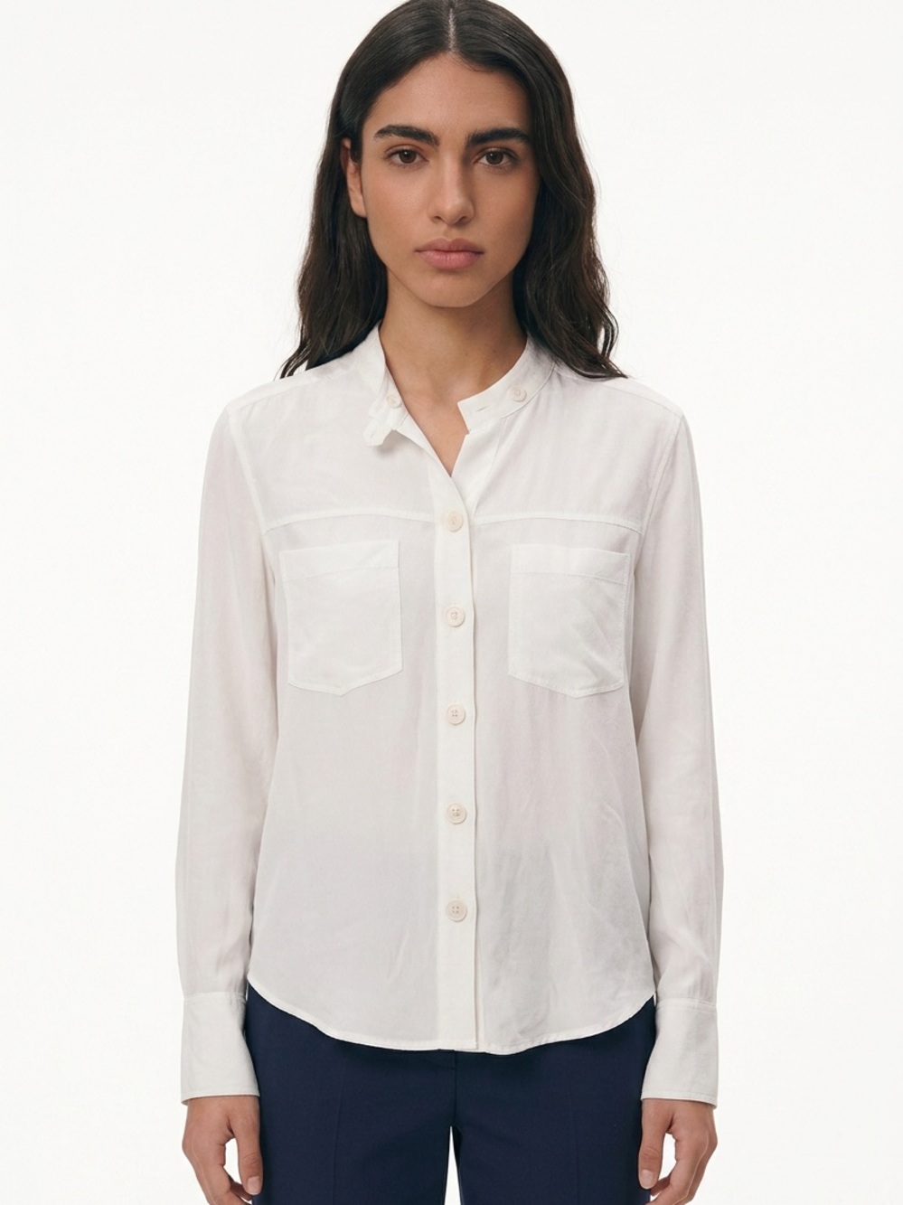 EQUIPMENT FEMME | Ivory Long-Sleeve Button-Front Shirt Women’s Size Large